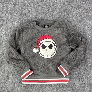 Disney The Nightmare Before Christmas gray fuzzy sherpa sweatshirt